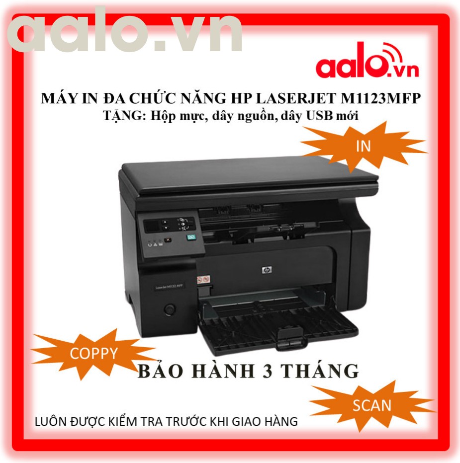 MÁY IN HP LASERJET PRINTER M1132MFP - KÈM HỘP MỰC , DÂY NGUỒN , DÂY USB MỚI - AALO.VN