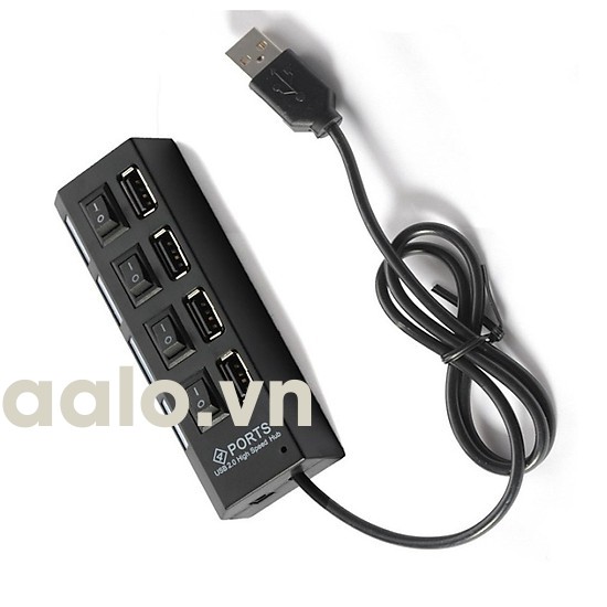 Hub chia 4 cổng USB có công tắc chính hãng - aalo.vn