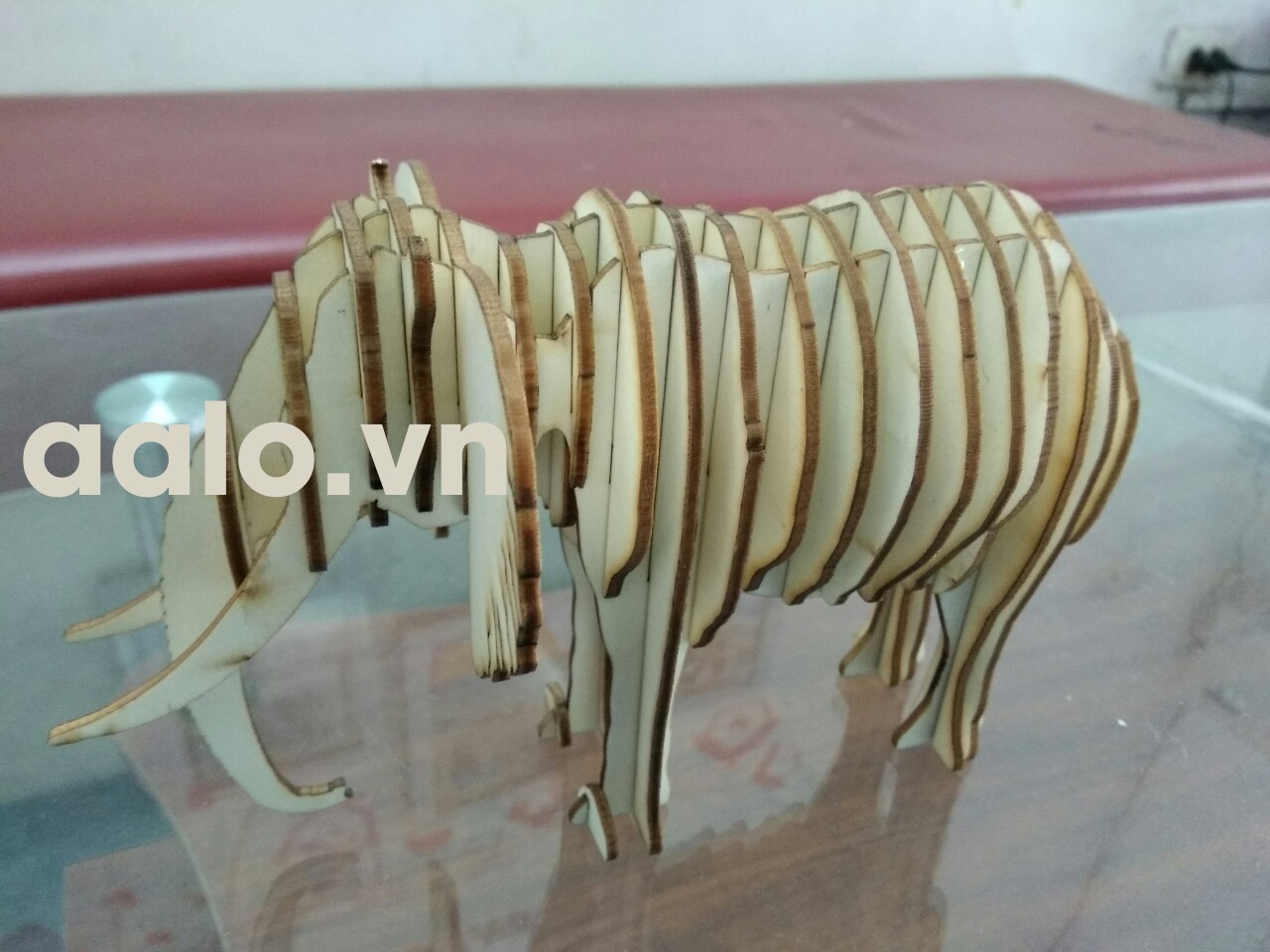 Quà lưu niệm  lắp ráp gỗ 3D mô hình chú voi 