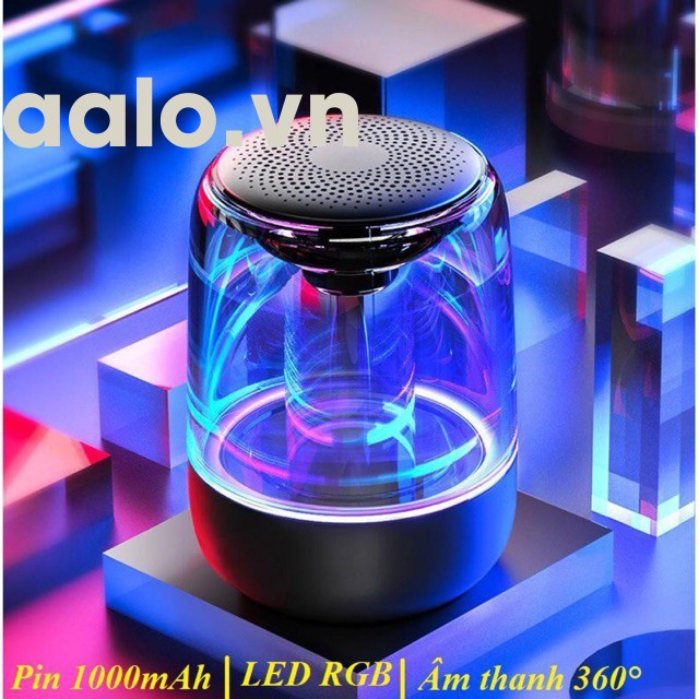  Loa Bluetooth Trên Dưới Trong Suốt Yayusi C7 âm thành vòm 6D âm bass trầm led RGB pin 1000mAh - ADP6868 - aalo.vn