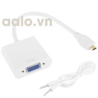 Dây micro HDMI ra VGA có Audio dài 20Cm