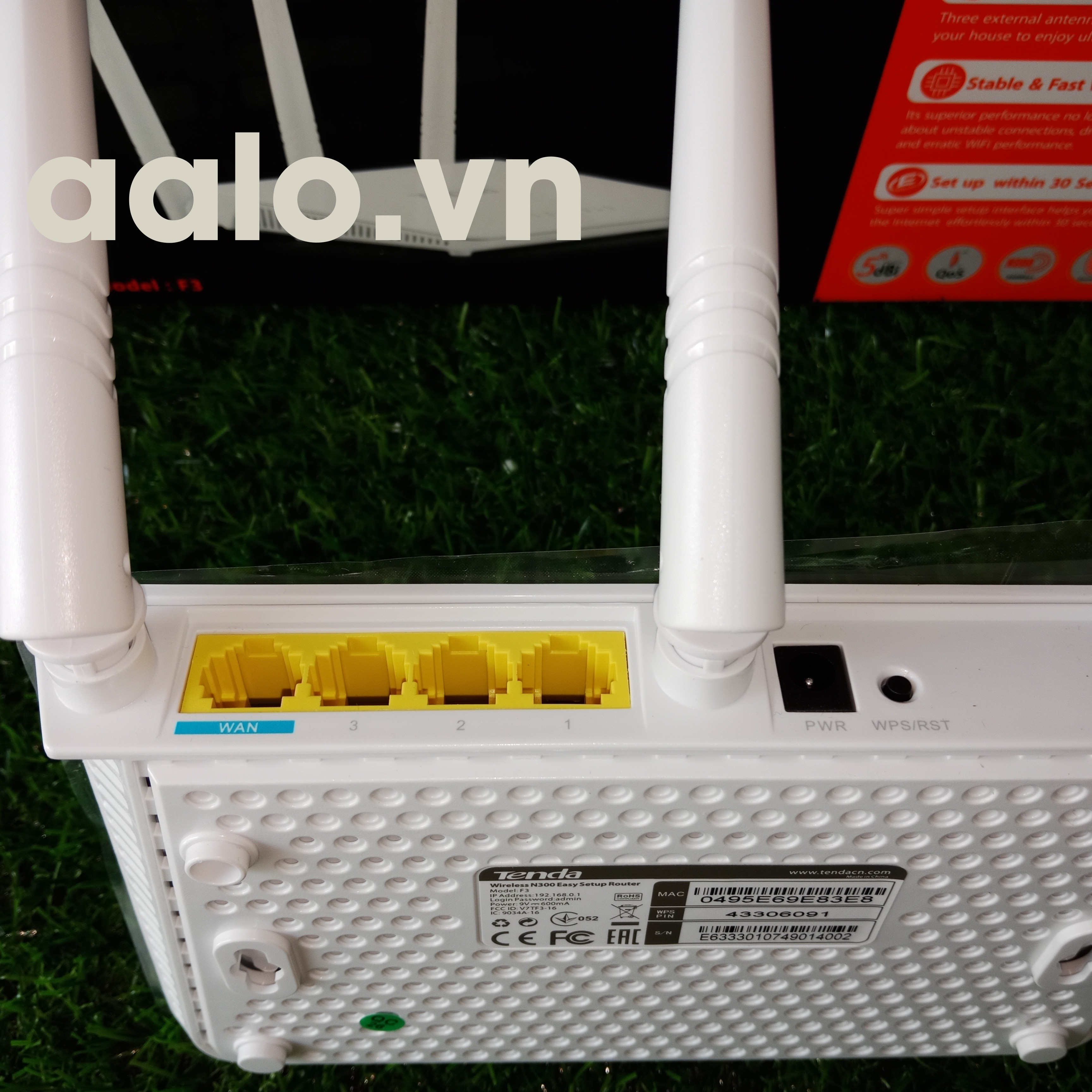 Thiết bị phát sóng WIFI 3 anten tốc độ 300M TENDA F3 Trắng