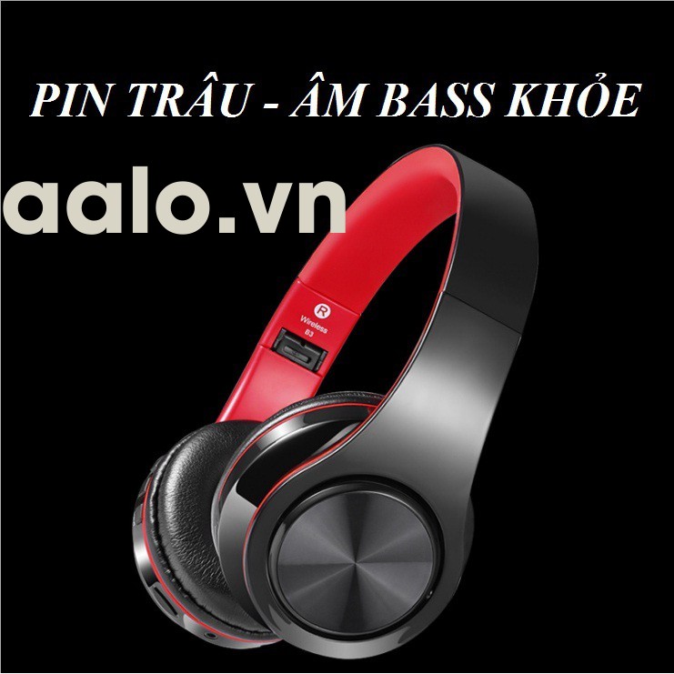 Tai nghe Bluetooth chụp tai B3 hỗ trợ thẻ nhớ, âm bass khỏe có thể gập lại - aalo.vn