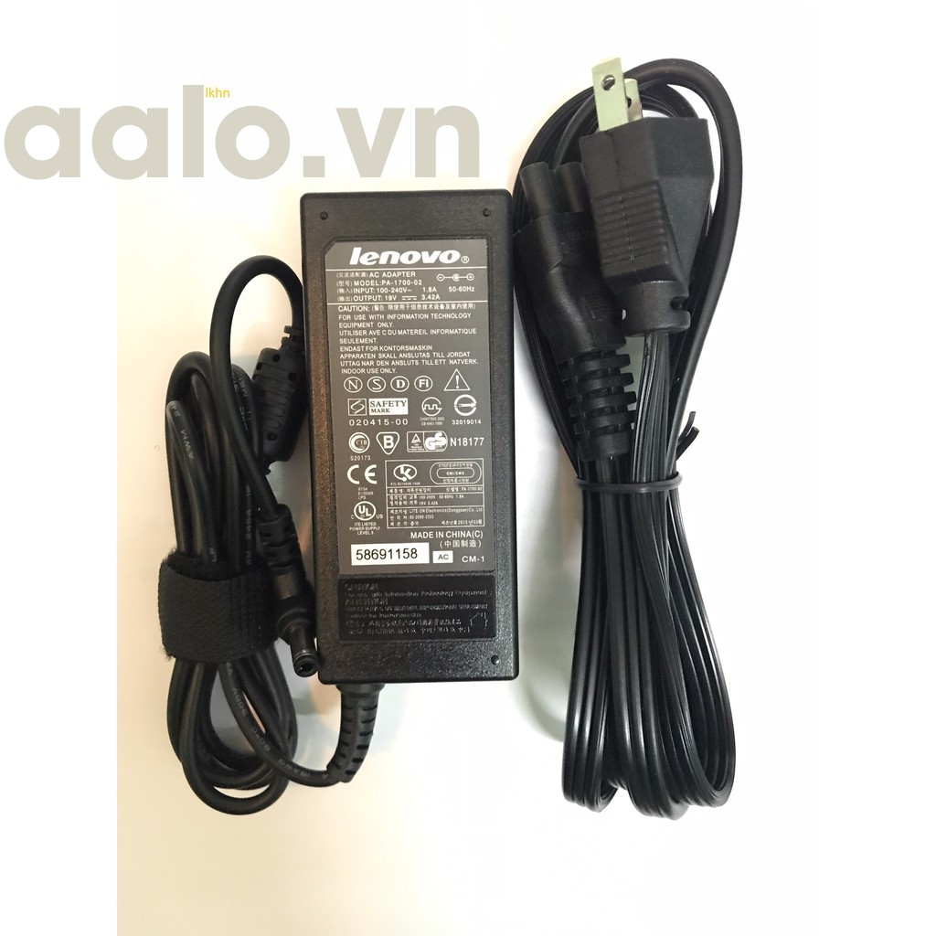 Sạc Laptop lenovo. IBM. 19V-3.42A 65W Zin, Sạc Lenovo 19V - 3.42A - aalo.vn