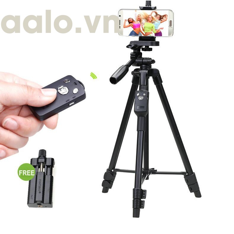 Tripod 3388 có Remote Chụp ảnh ( mẫu mới 2018 cao 140 cm) - aalo.vn