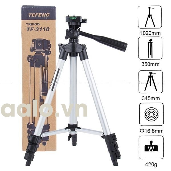 Bộ 1 Tripod TF-3110 kèm 1 Kẹp điện thoại ( tặng 1 Remote điều khiển từ xa)