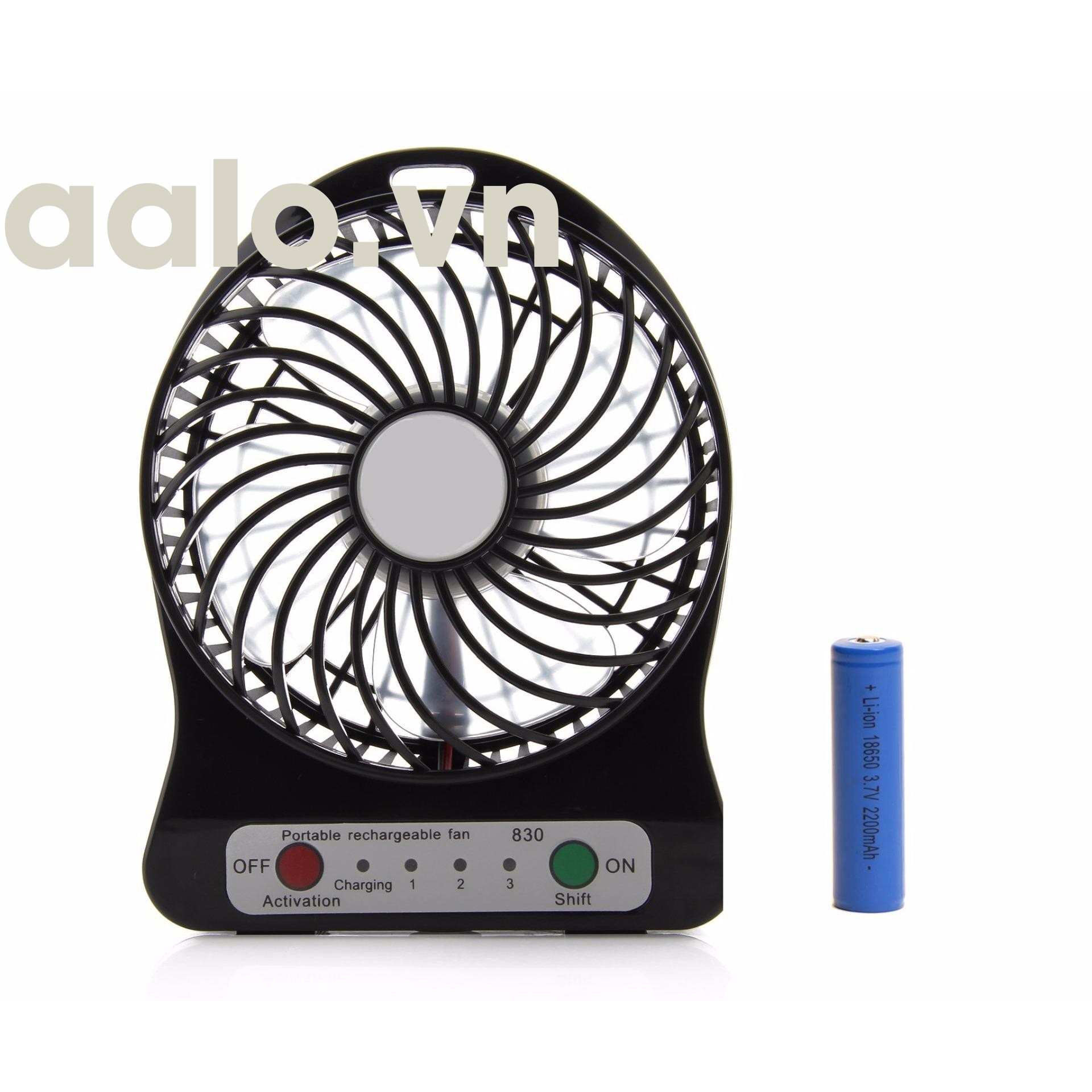 Quạt sạc pin 3 tốc độ và 1 pin sạc - aalo.vn